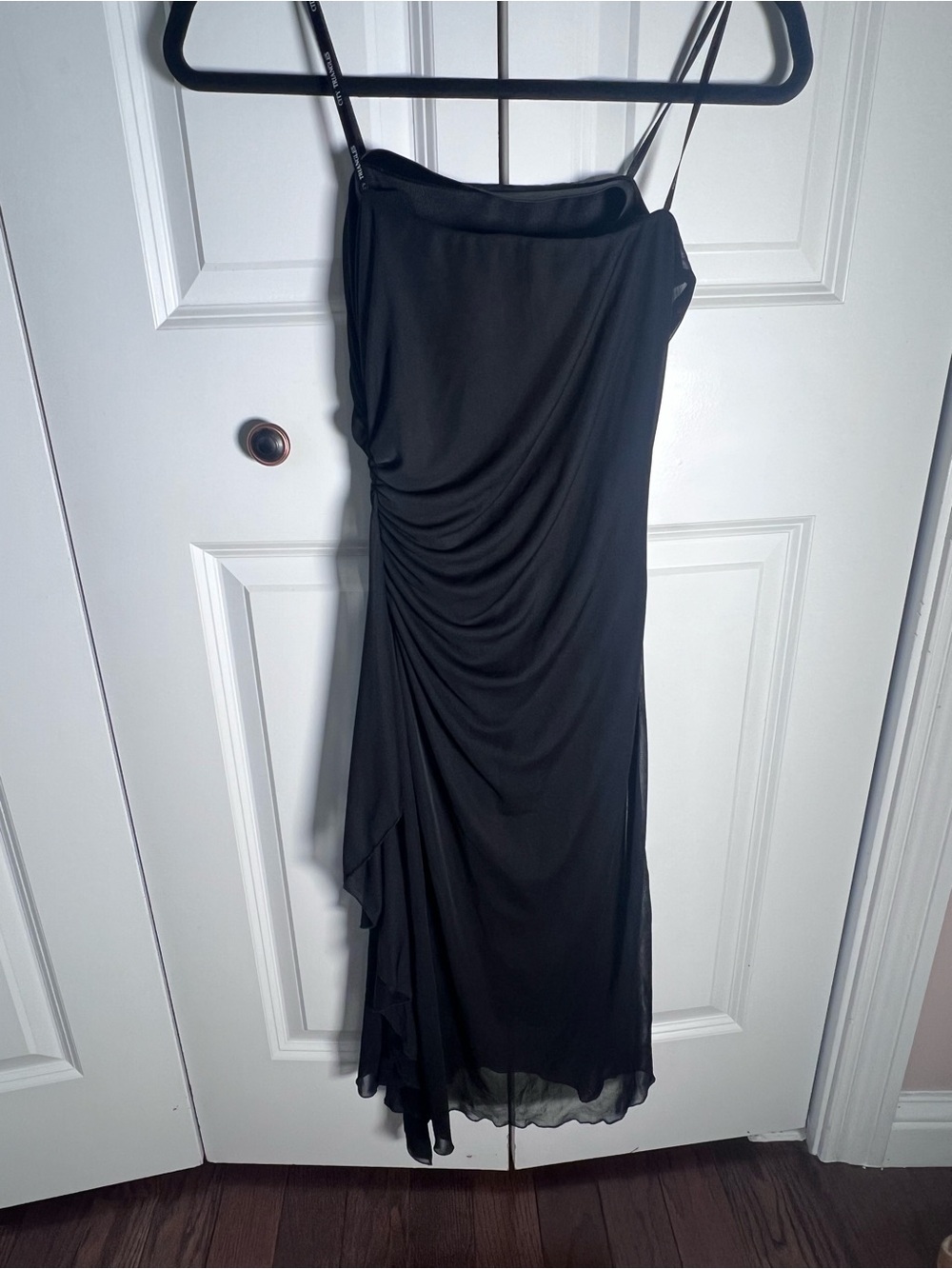 City Triangles vintage Strapless Black Draped Asymmetrical Cocktail Dress - Picture 7 of 8